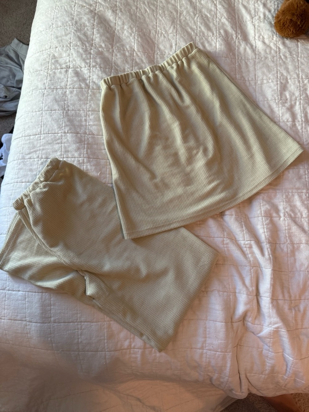 Sabo Skirt Yellow Waffle Knit Set